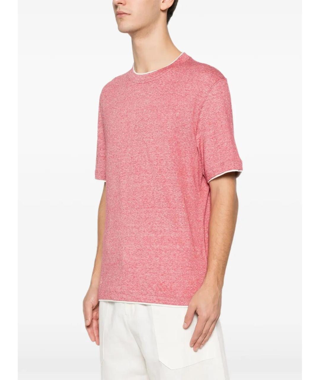 BRUNELLO CUCINELLI Розовая футболка, фото 4