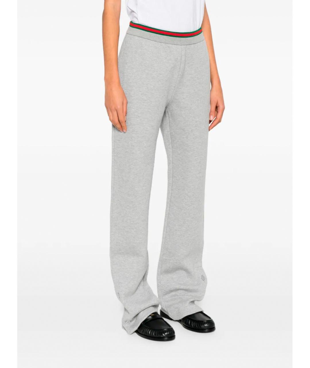 GUCCI Серые хлопковые спортивные брюки и шорты, фото 3