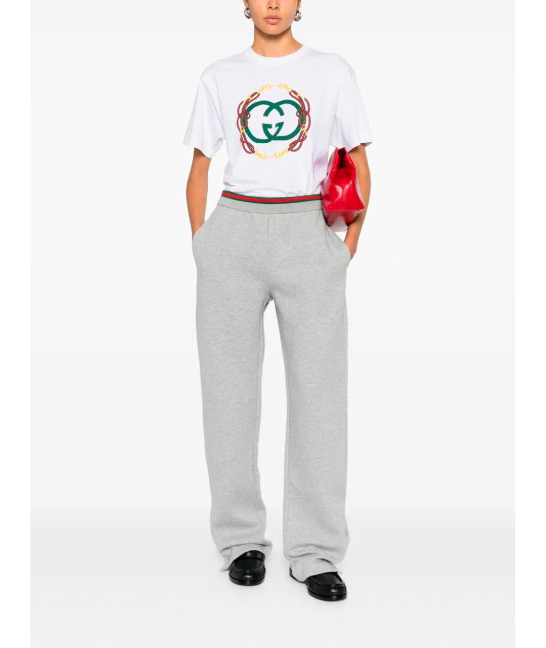 GUCCI Серые хлопковые спортивные брюки и шорты, фото 2