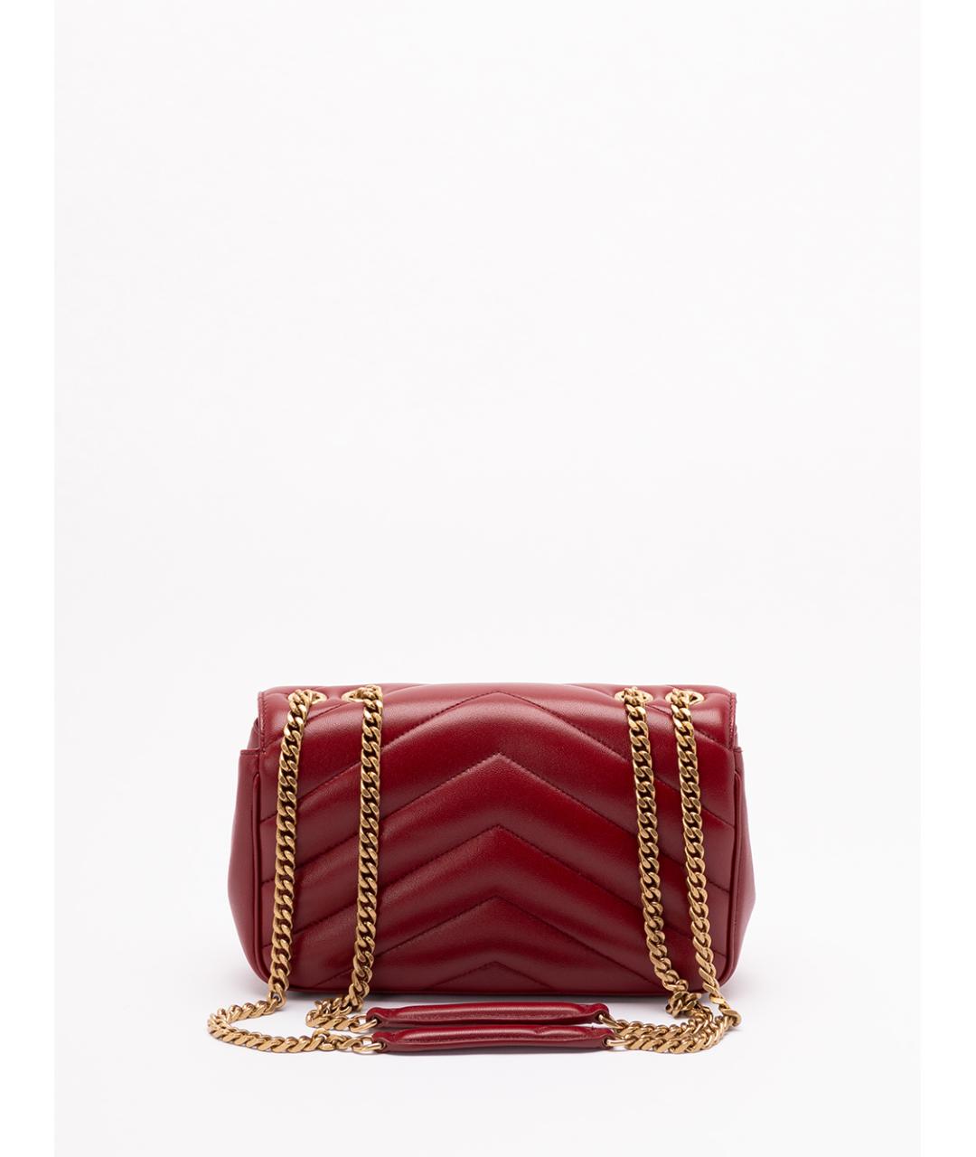 SAINT LAURENT Красная кожаная сумка через плечо, фото 2