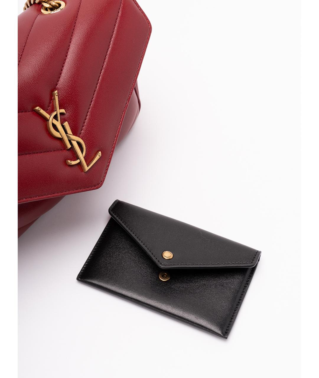 SAINT LAURENT Красная кожаная сумка через плечо, фото 6
