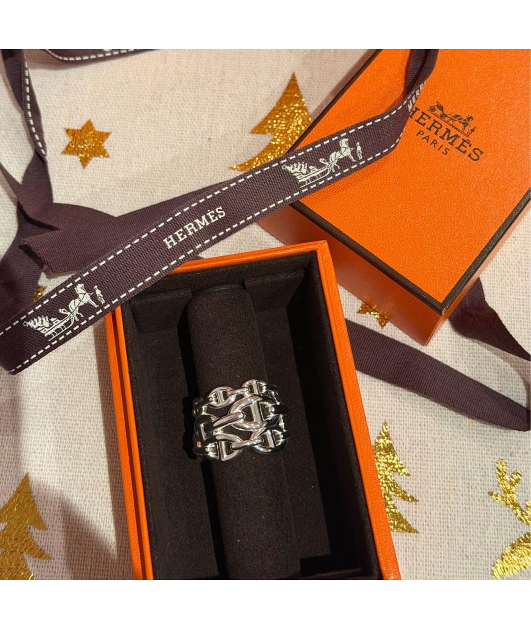 HERMES Серебряное серебряное кольцо, фото 2