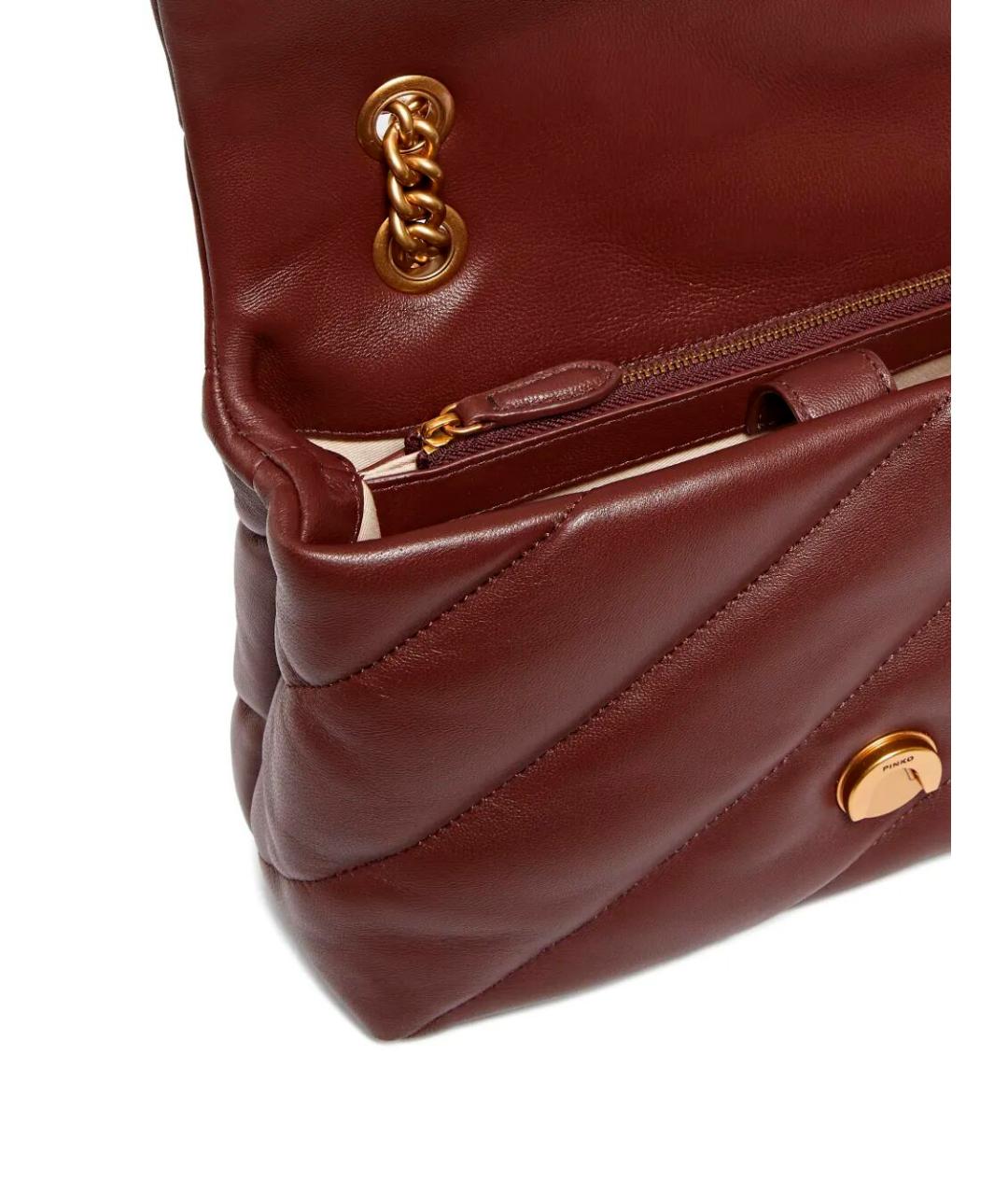 PINKO Бордовая кожаная сумка через плечо, фото 3