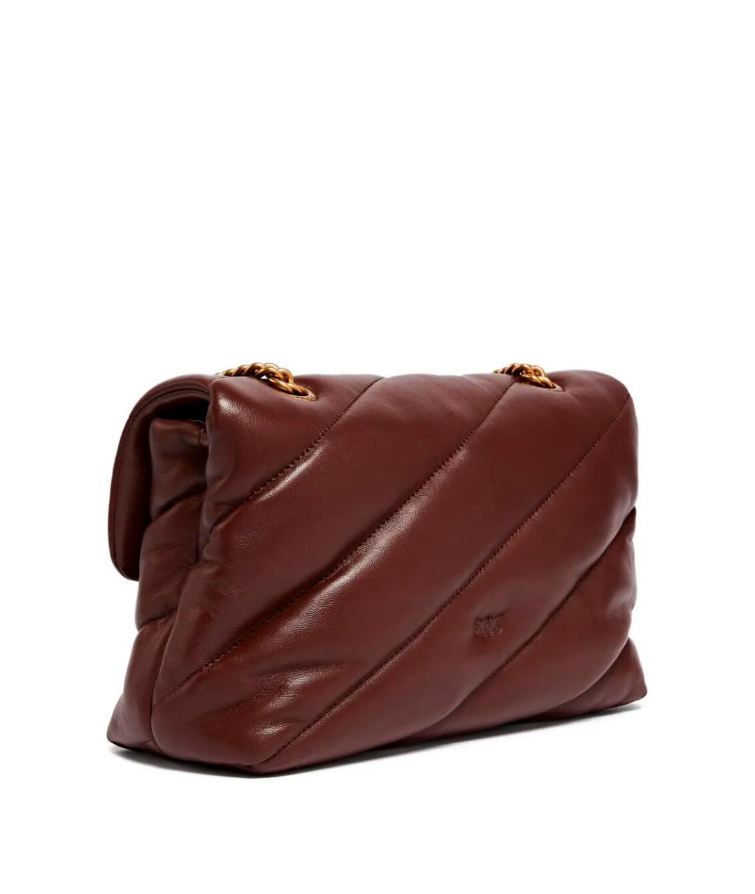 PINKO Бордовая кожаная сумка через плечо, фото 2