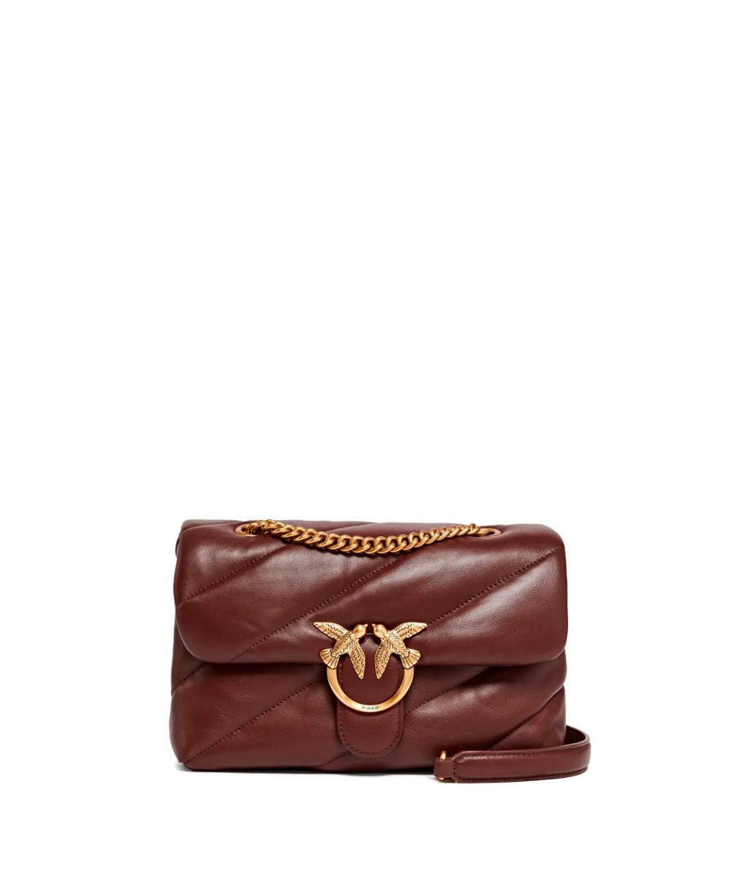 PINKO Бордовая кожаная сумка через плечо, фото 1