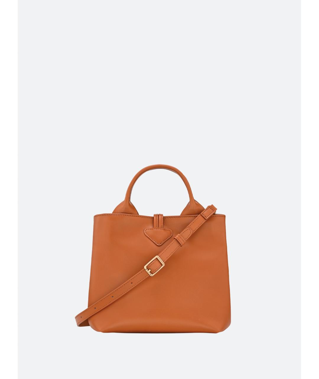 LONGCHAMP Оранжевая кожаная сумка тоут, фото 3