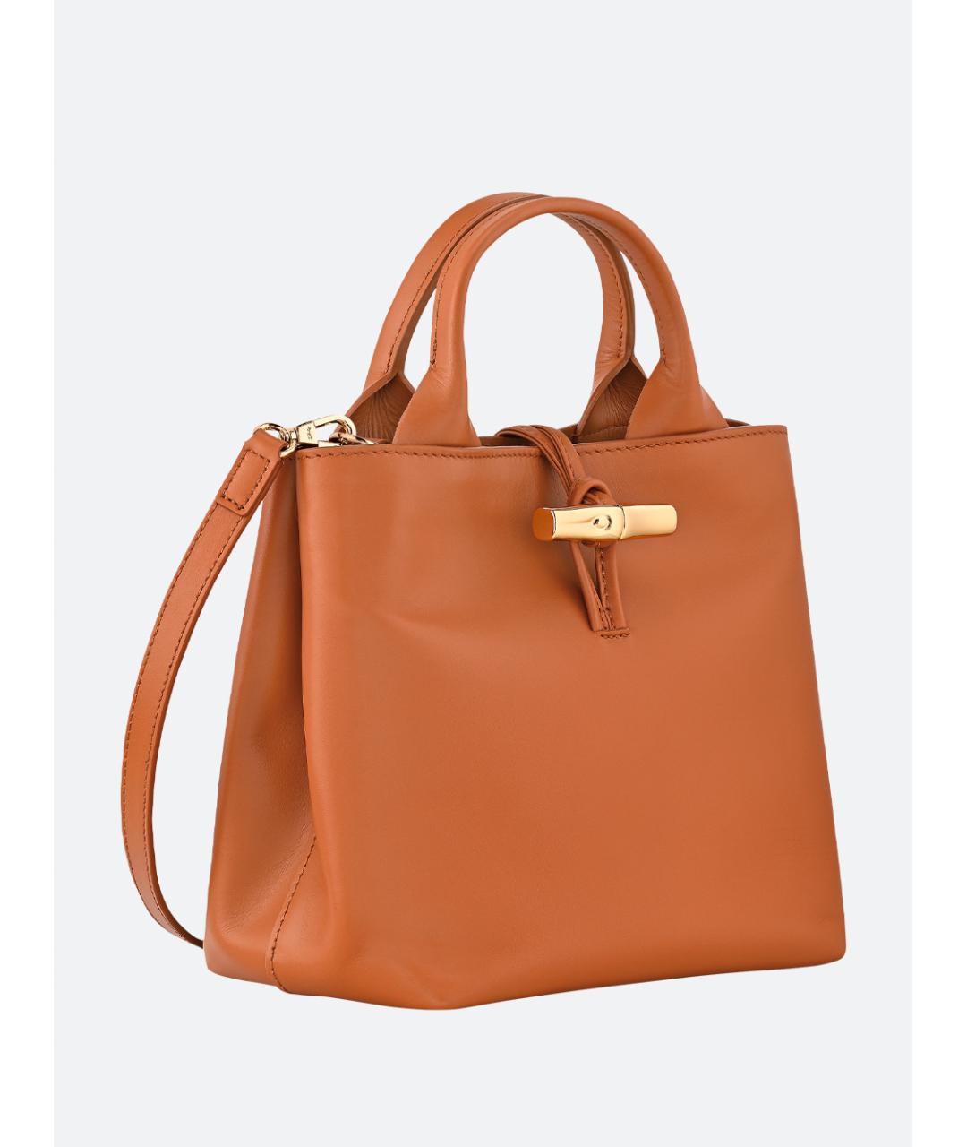 LONGCHAMP Оранжевая кожаная сумка тоут, фото 4