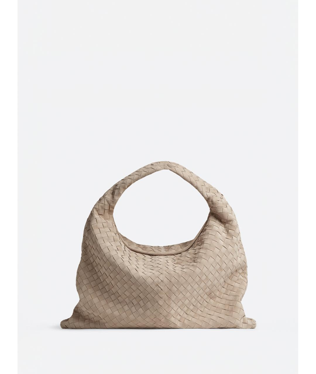 BOTTEGA VENETA Бежевая кожаная сумка с короткими ручками, фото 1