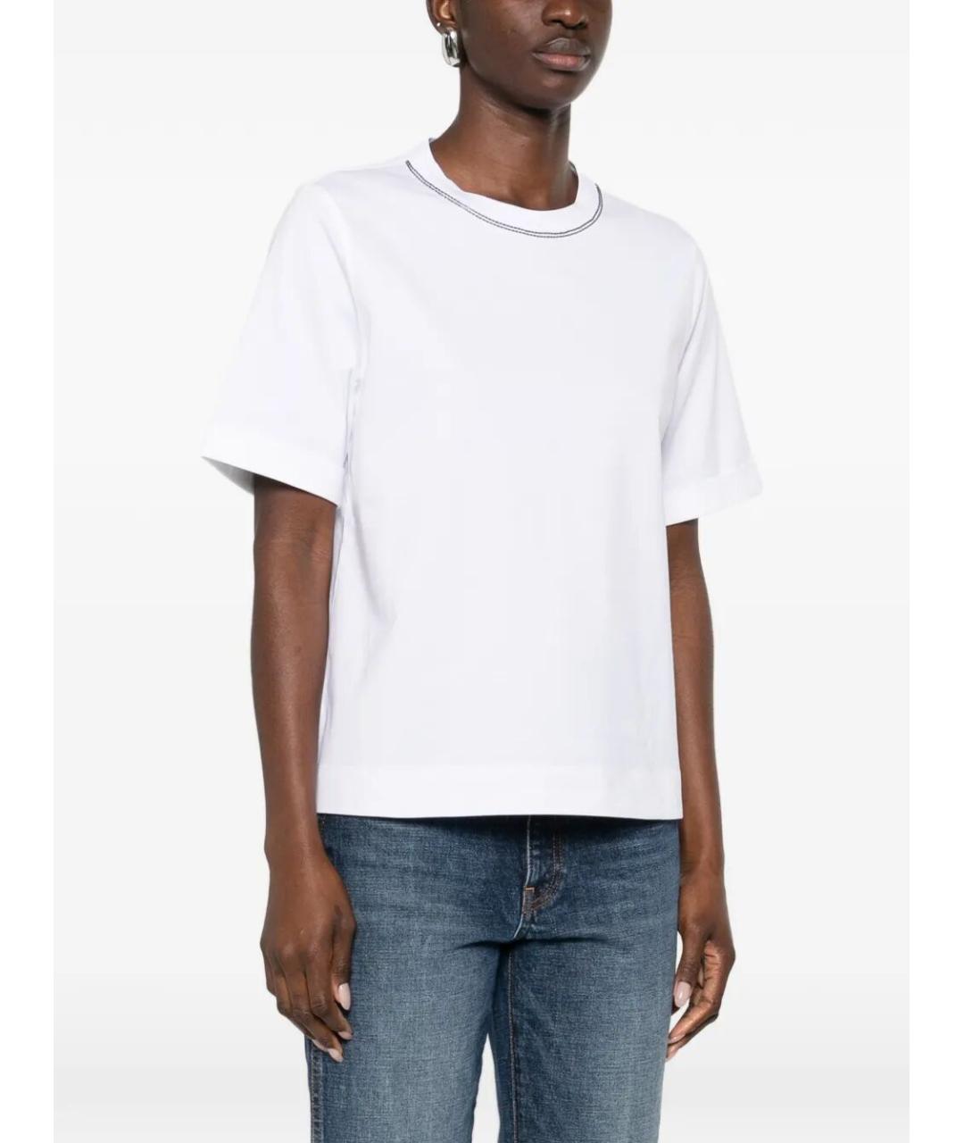 BRUNELLO CUCINELLI Белая хлопковая футболка, фото 5