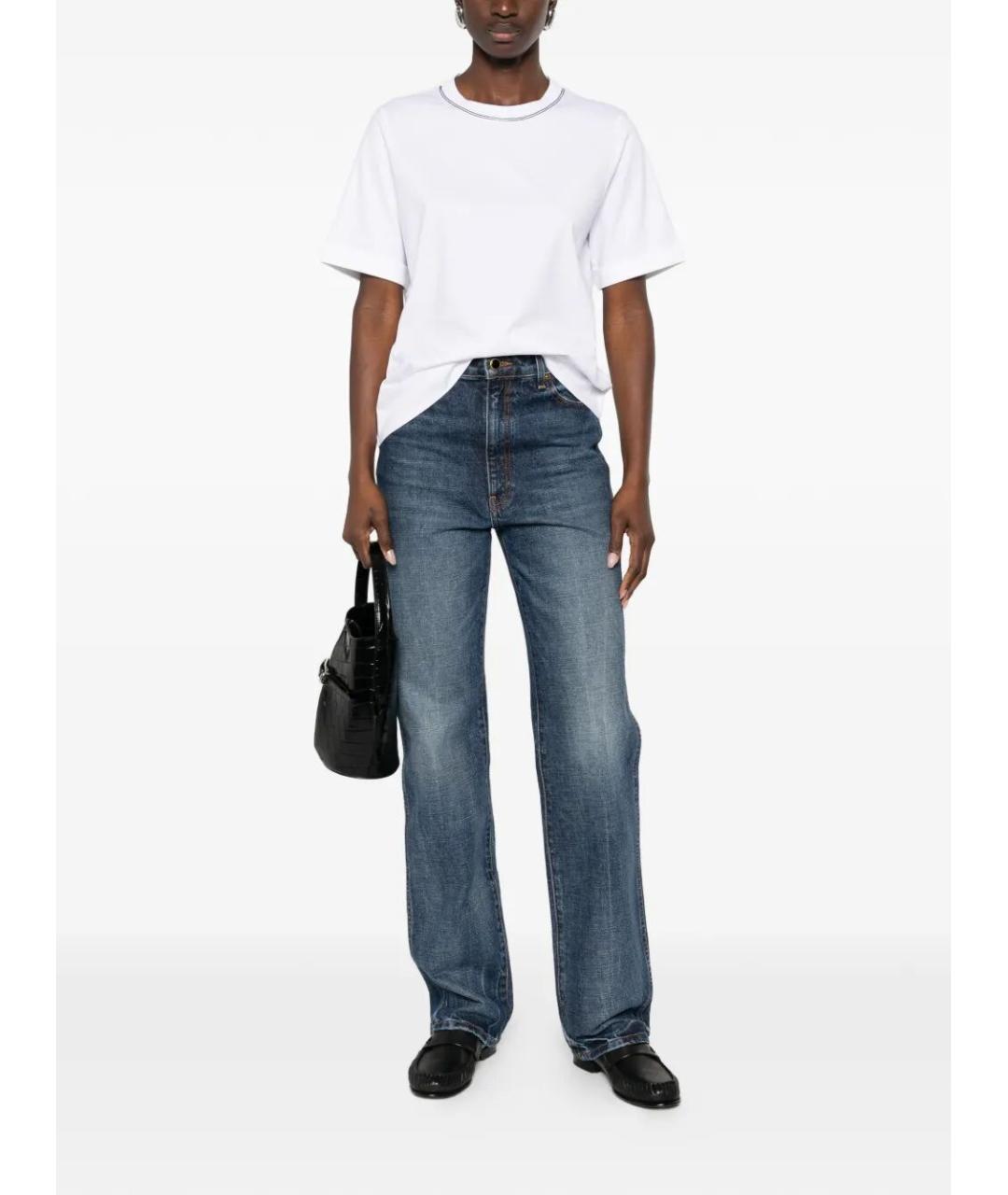 BRUNELLO CUCINELLI Белая хлопковая футболка, фото 2