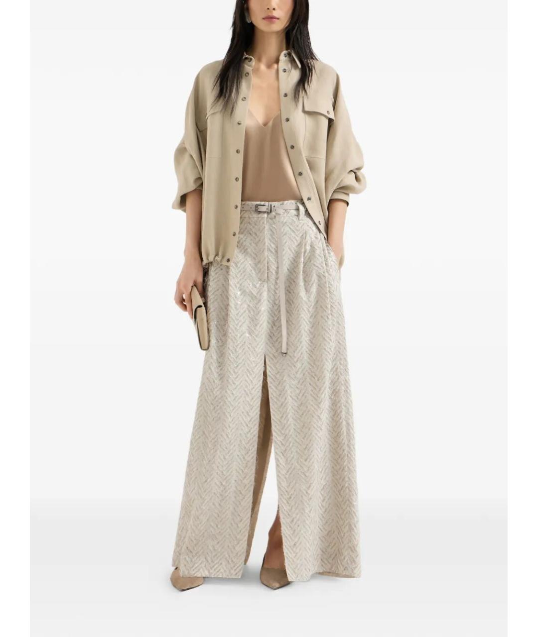 BRUNELLO CUCINELLI Бежевая вискозная рубашка, фото 2