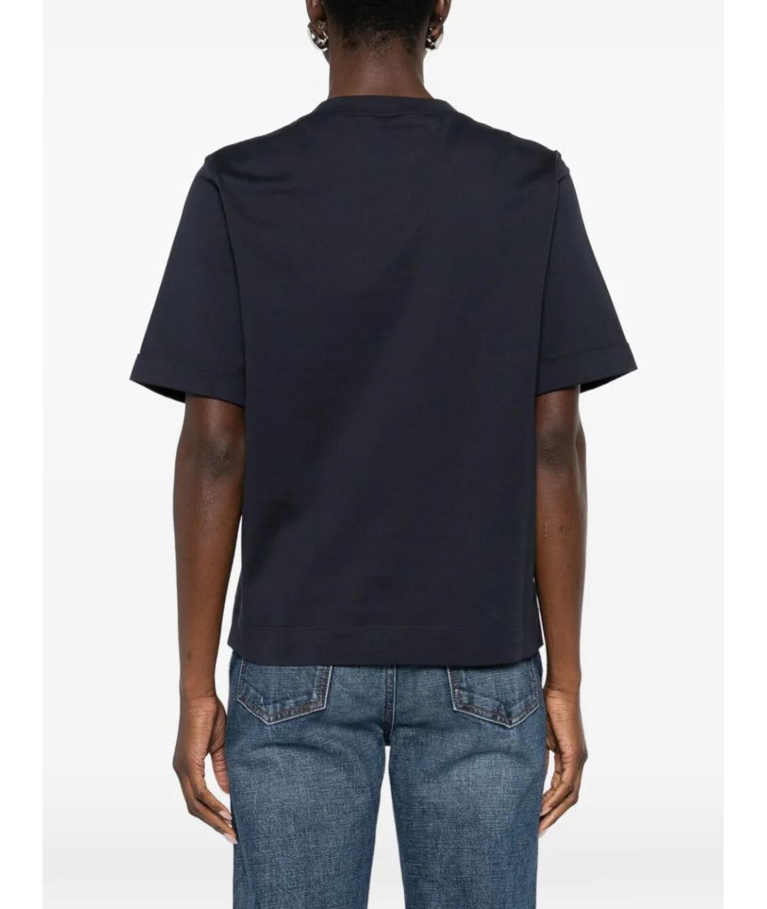 BRUNELLO CUCINELLI Синяя хлопковая футболка, фото 4
