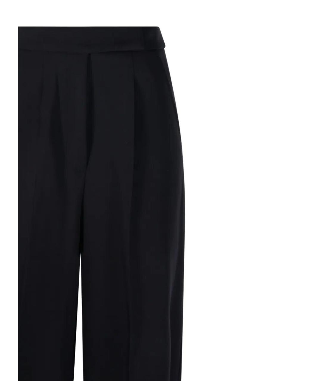 MAX MARA Черные шерстяные прямые брюки, фото 2