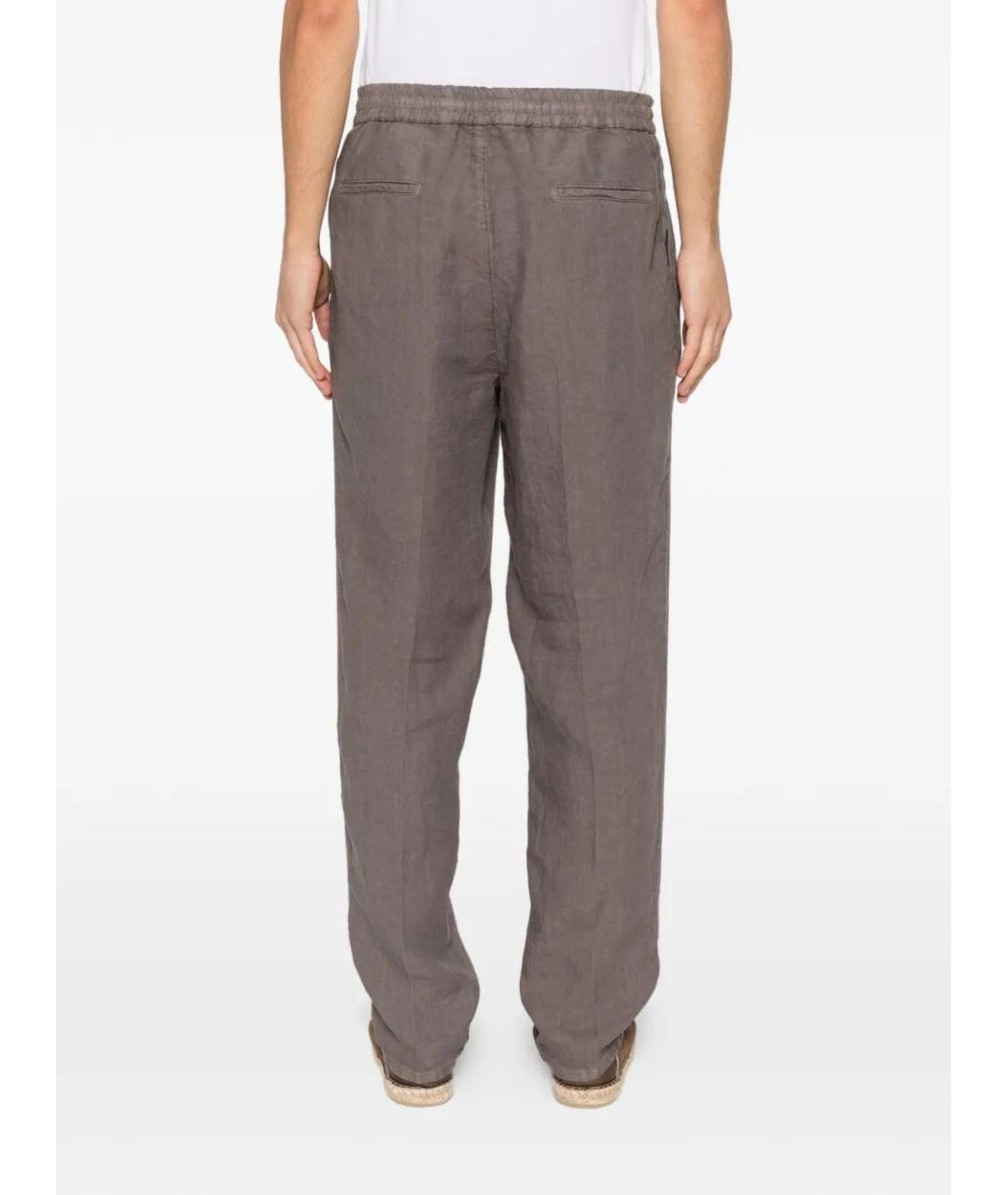 BRUNELLO CUCINELLI Бежевые льняные повседневные брюки, фото 5