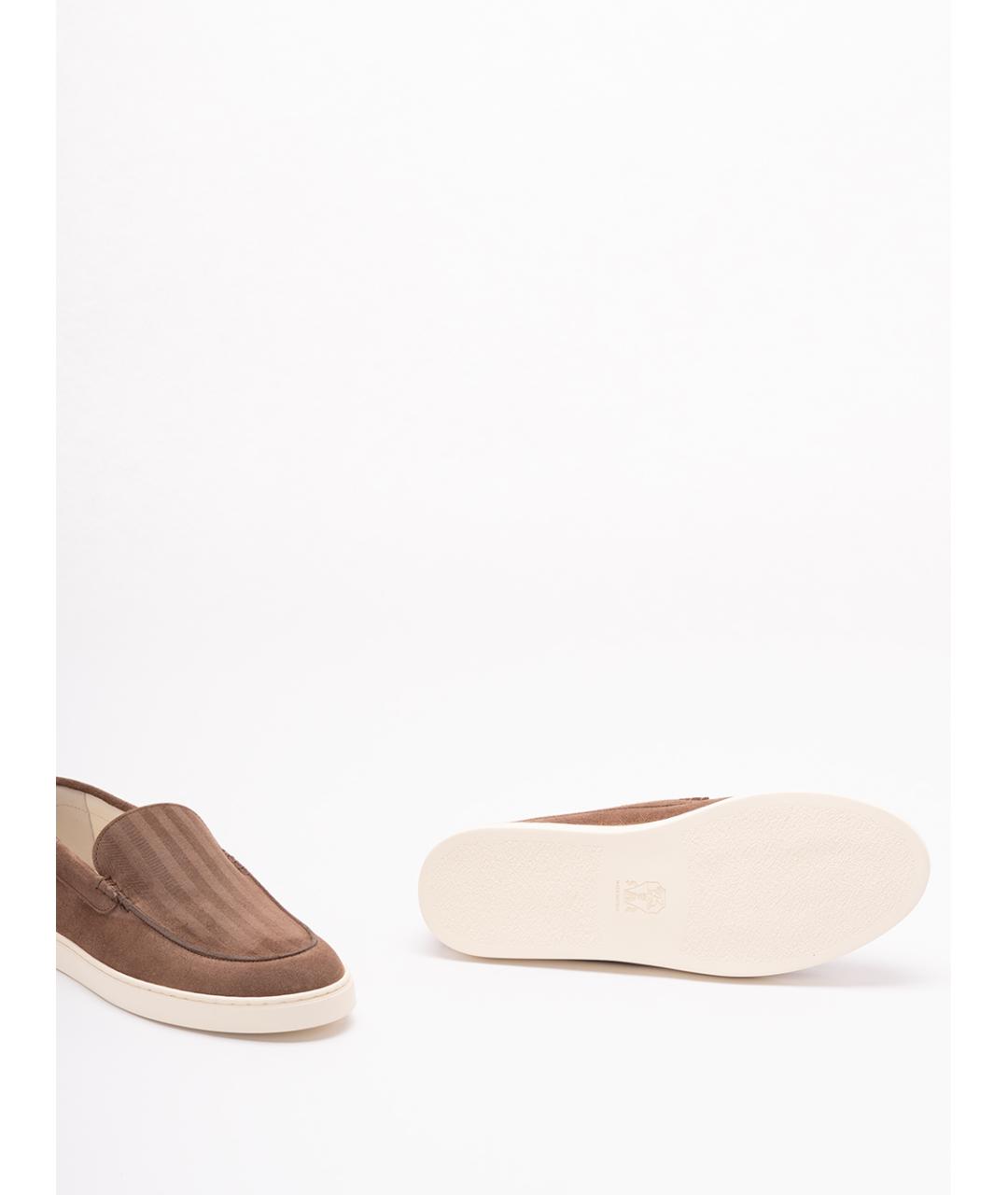 BRUNELLO CUCINELLI Коричневые кожаные лоферы, фото 4