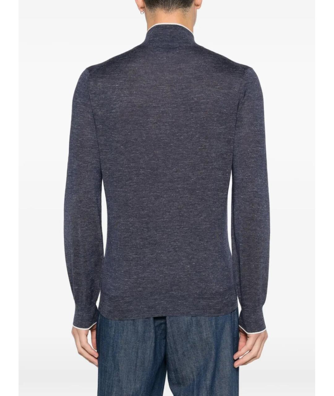 BRUNELLO CUCINELLI Синий кашемировый джемпер / свитер, фото 3