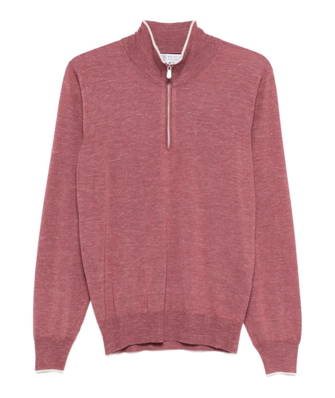 BRUNELLO CUCINELLI Розовый кашемировый джемпер / свитер, фото 1