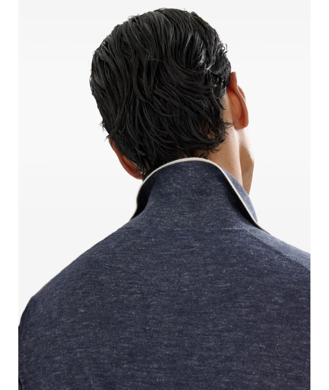 BRUNELLO CUCINELLI Синий кашемировый джемпер / свитер, фото 5