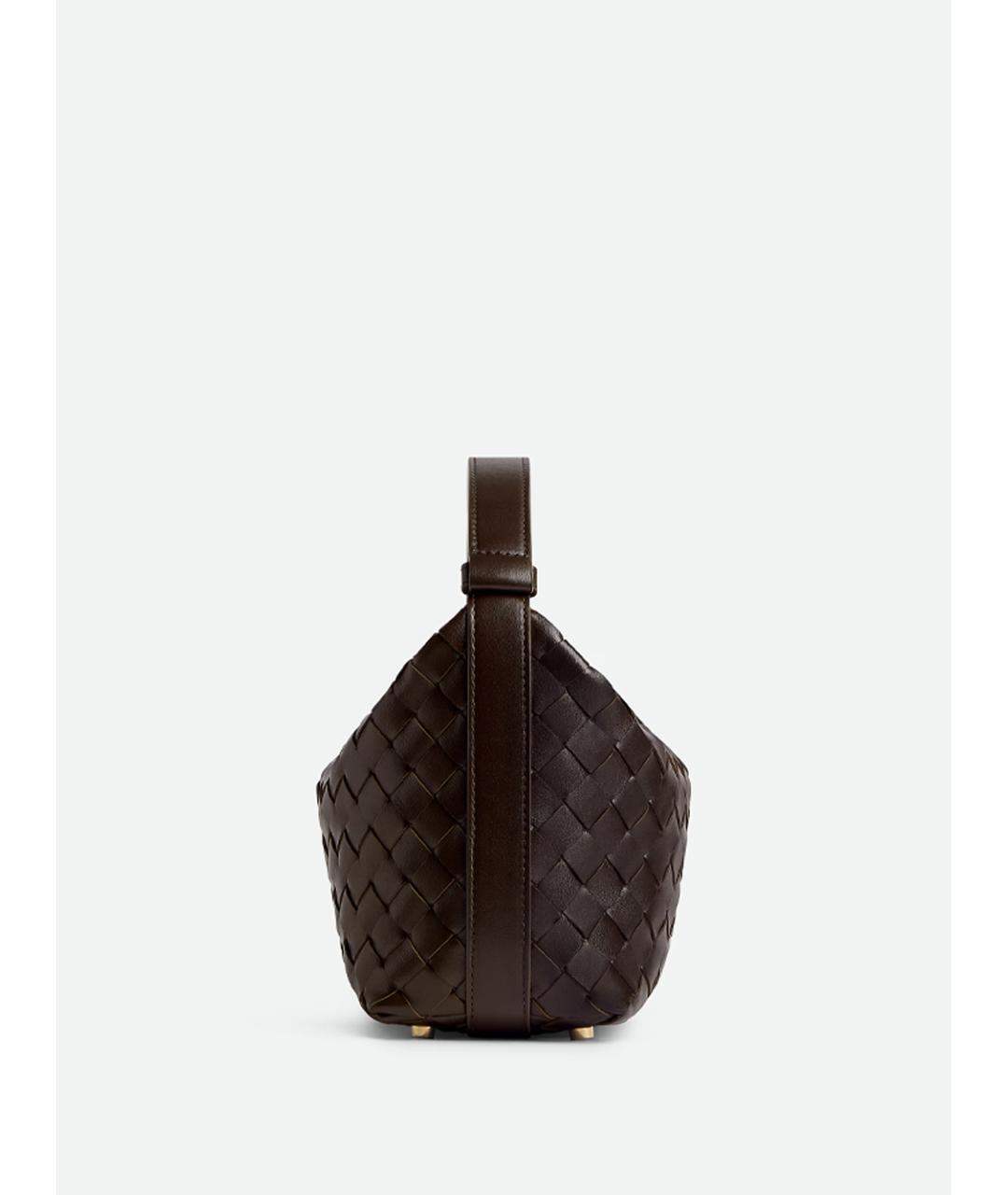 BOTTEGA VENETA Коричневая кожаная сумка с короткими ручками, фото 2