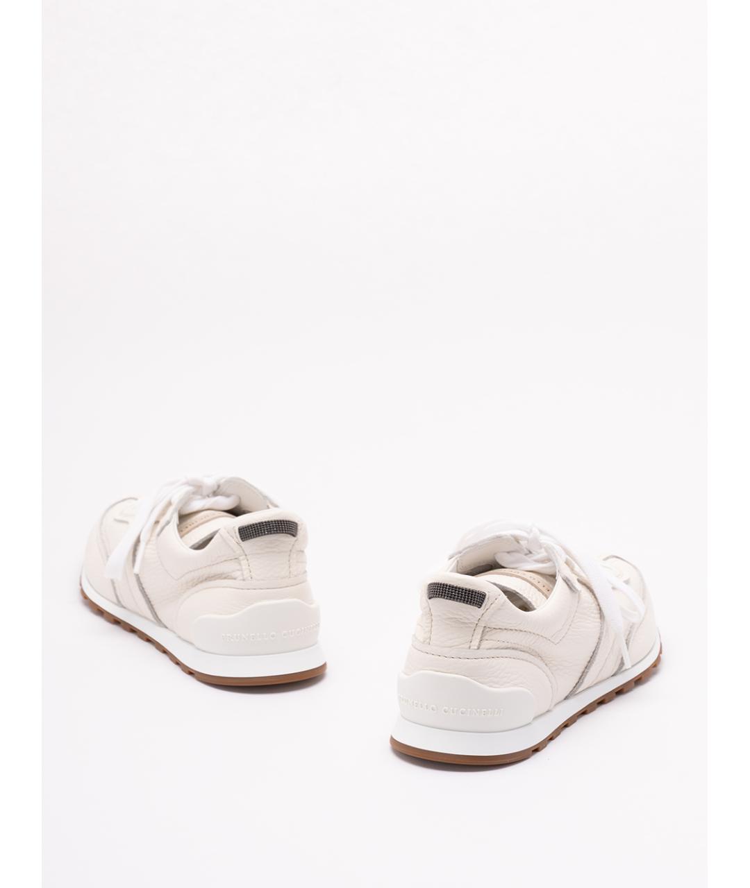 BRUNELLO CUCINELLI Бежевые кожаные кроссовки, фото 3
