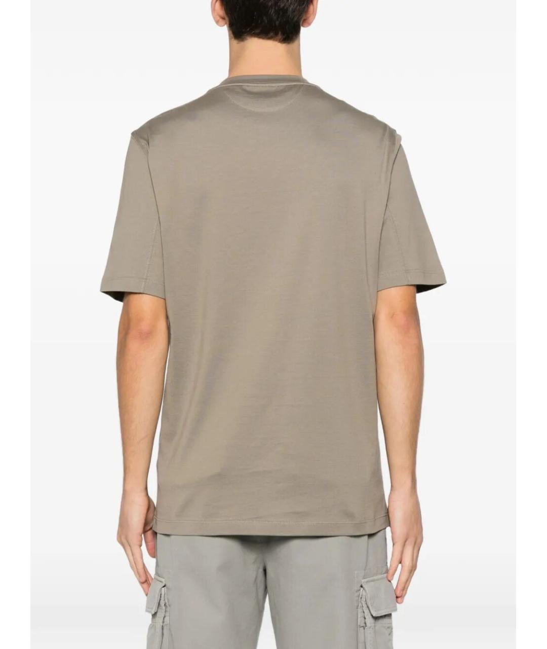 BRUNELLO CUCINELLI Бежевая хлопковая футболка, фото 3