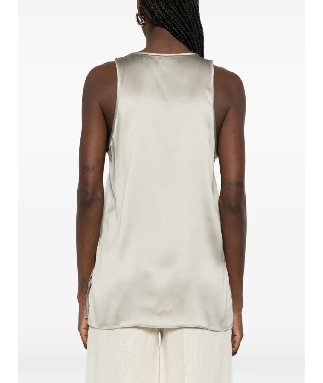 BRUNELLO CUCINELLI Антрацитовая шелковая блузы, фото 3