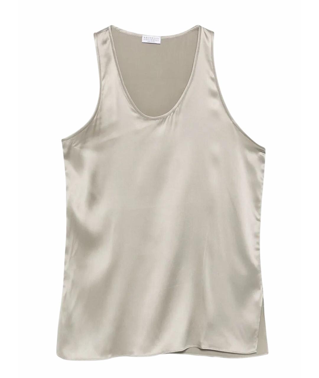 BRUNELLO CUCINELLI Антрацитовая шелковая блузы, фото 1