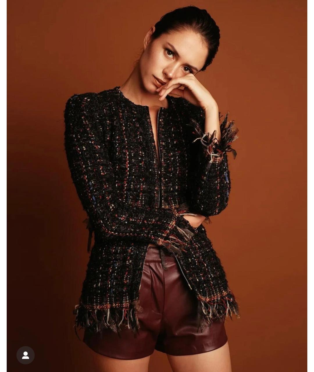 CHANEL Темно-синий твидовый жакет/пиджак, фото 4