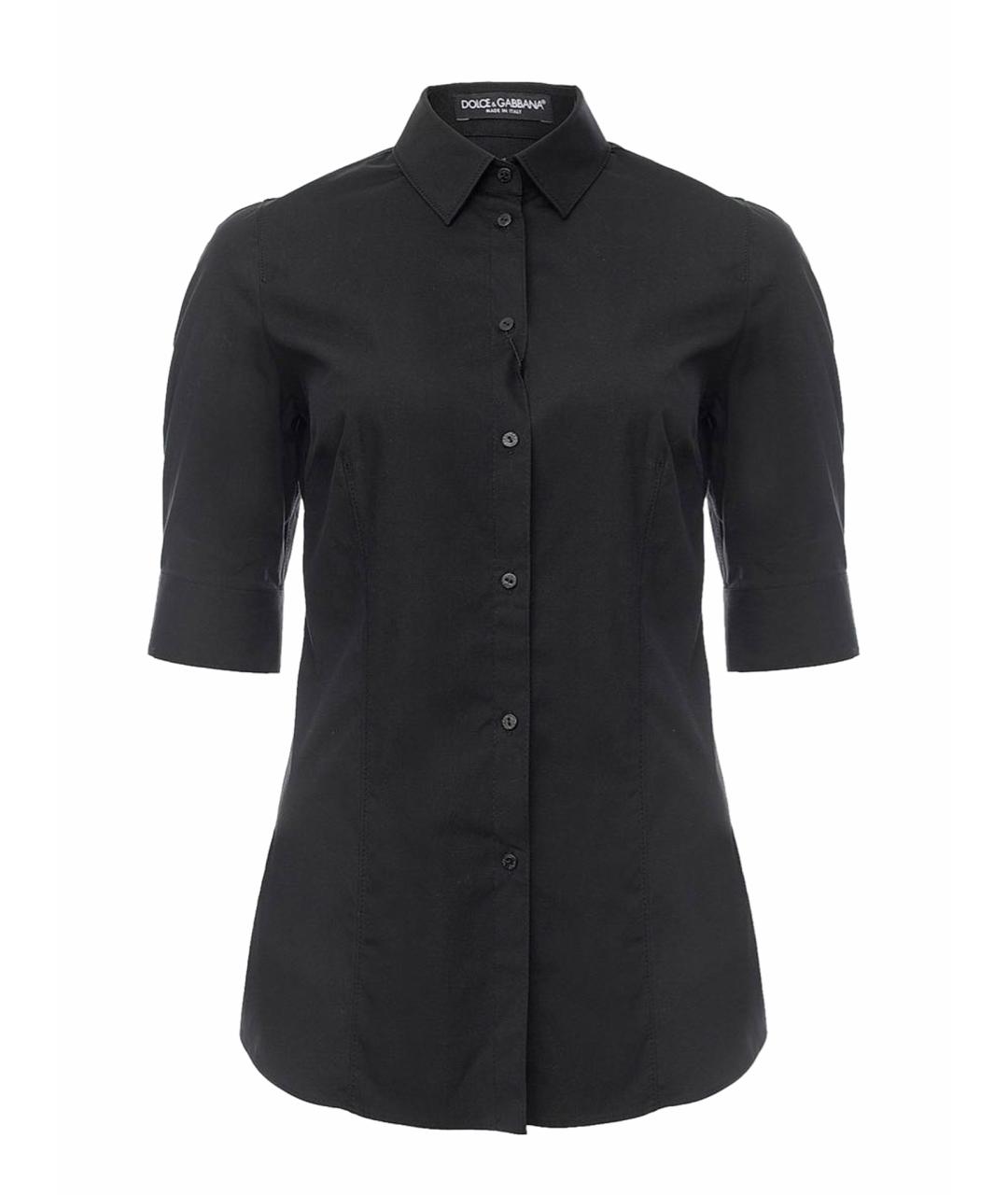 DOLCE&GABBANA Черная хлопко-эластановая рубашка, фото 1