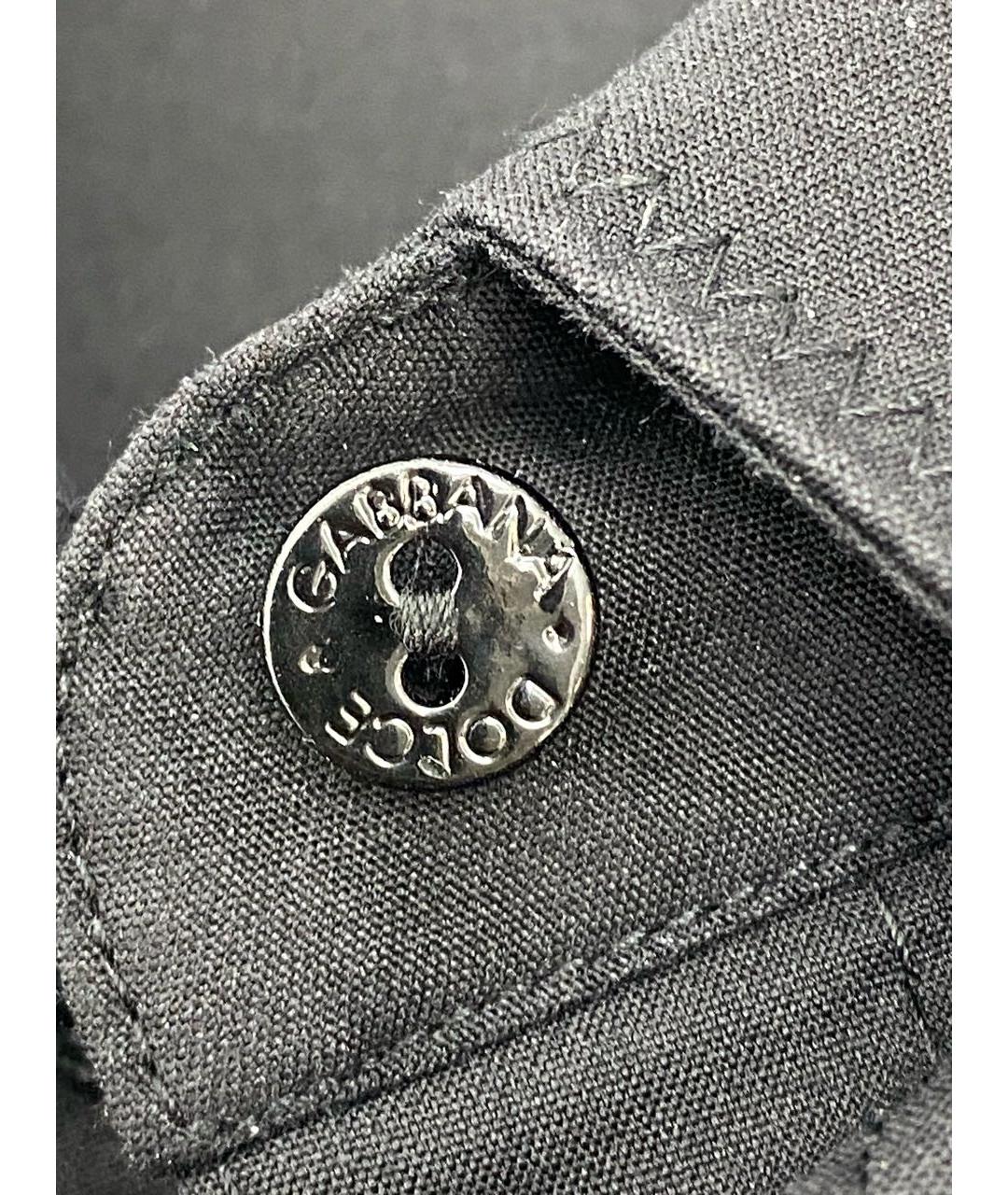 DOLCE&GABBANA Черная хлопко-эластановая рубашка, фото 4