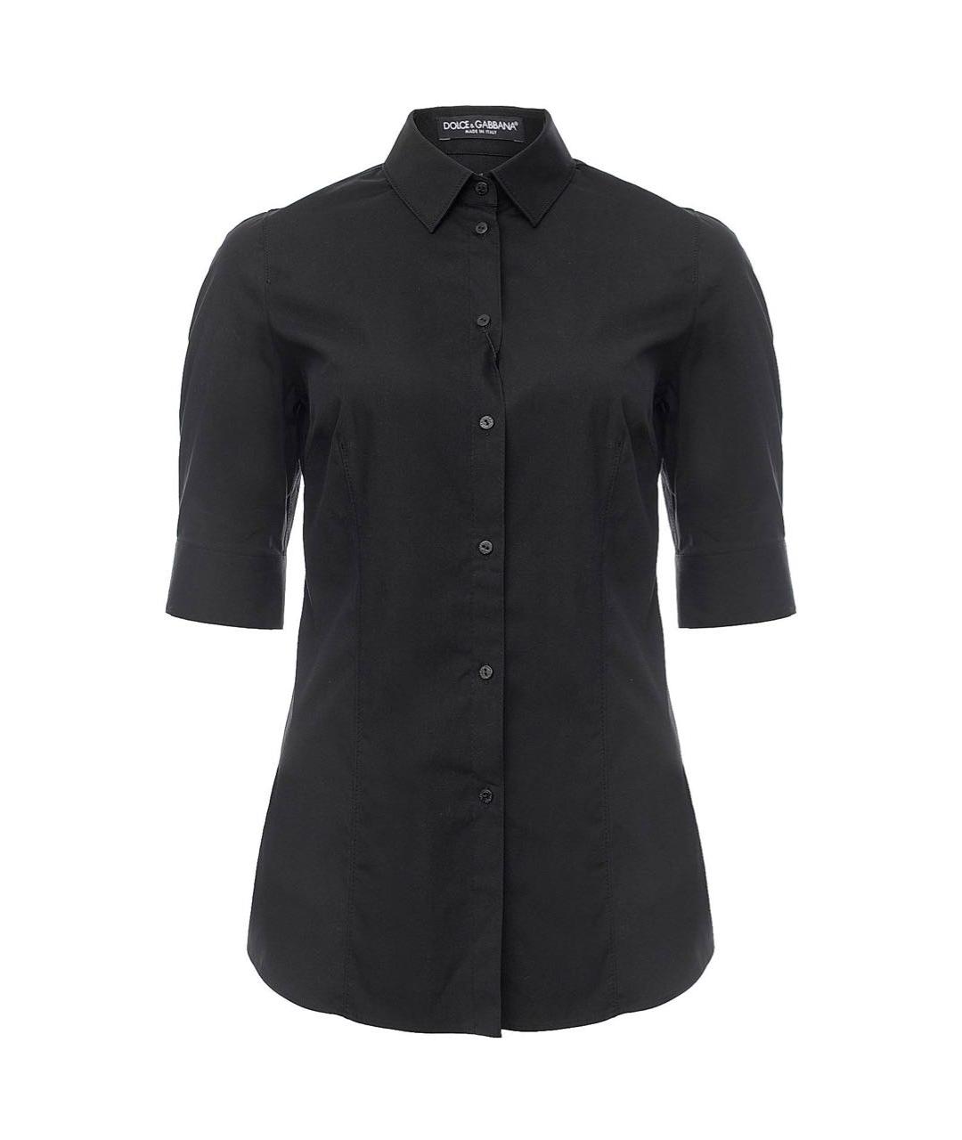 DOLCE&GABBANA Черная хлопко-эластановая рубашка, фото 9