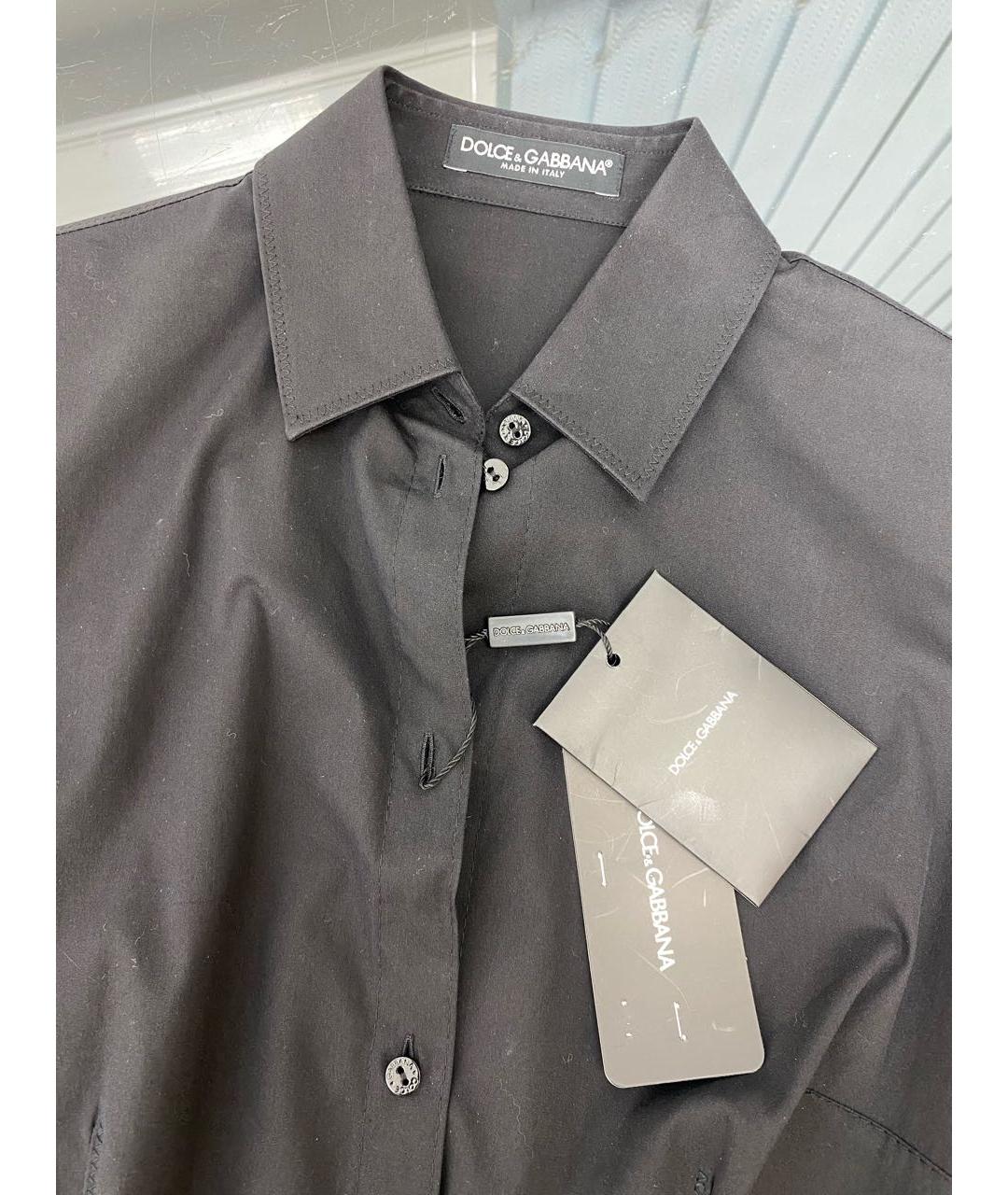 DOLCE&GABBANA Черная хлопко-эластановая рубашка, фото 3