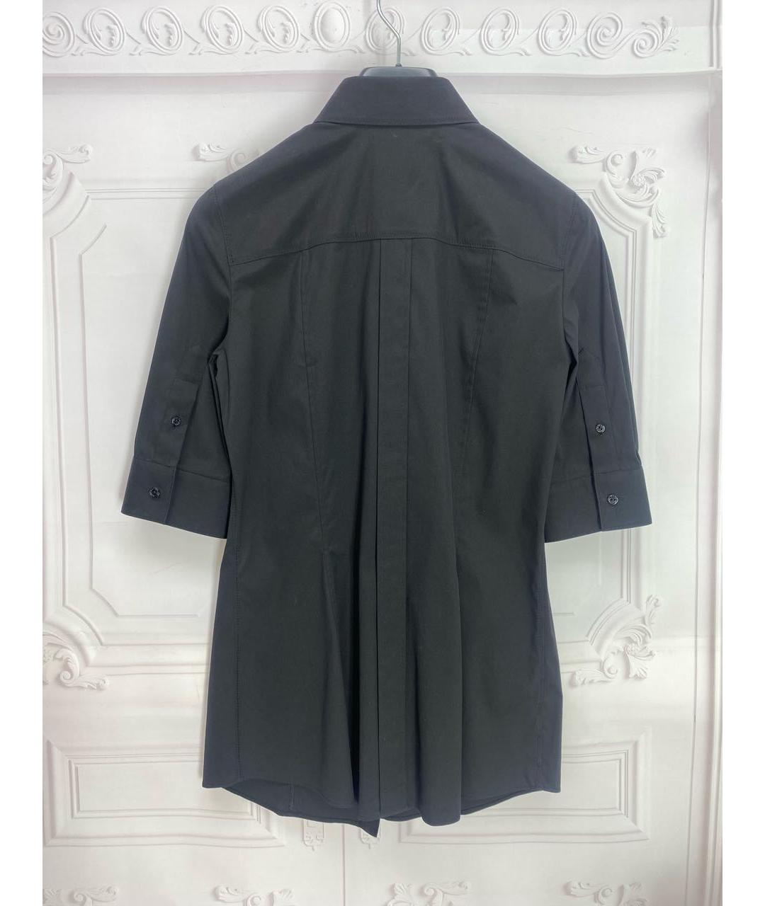 DOLCE&GABBANA Черная хлопко-эластановая рубашка, фото 8