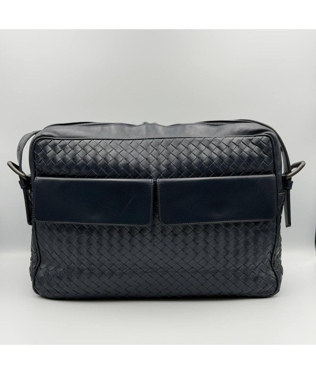 BOTTEGA VENETA Черная кожаная сумка на плечо, фото 4