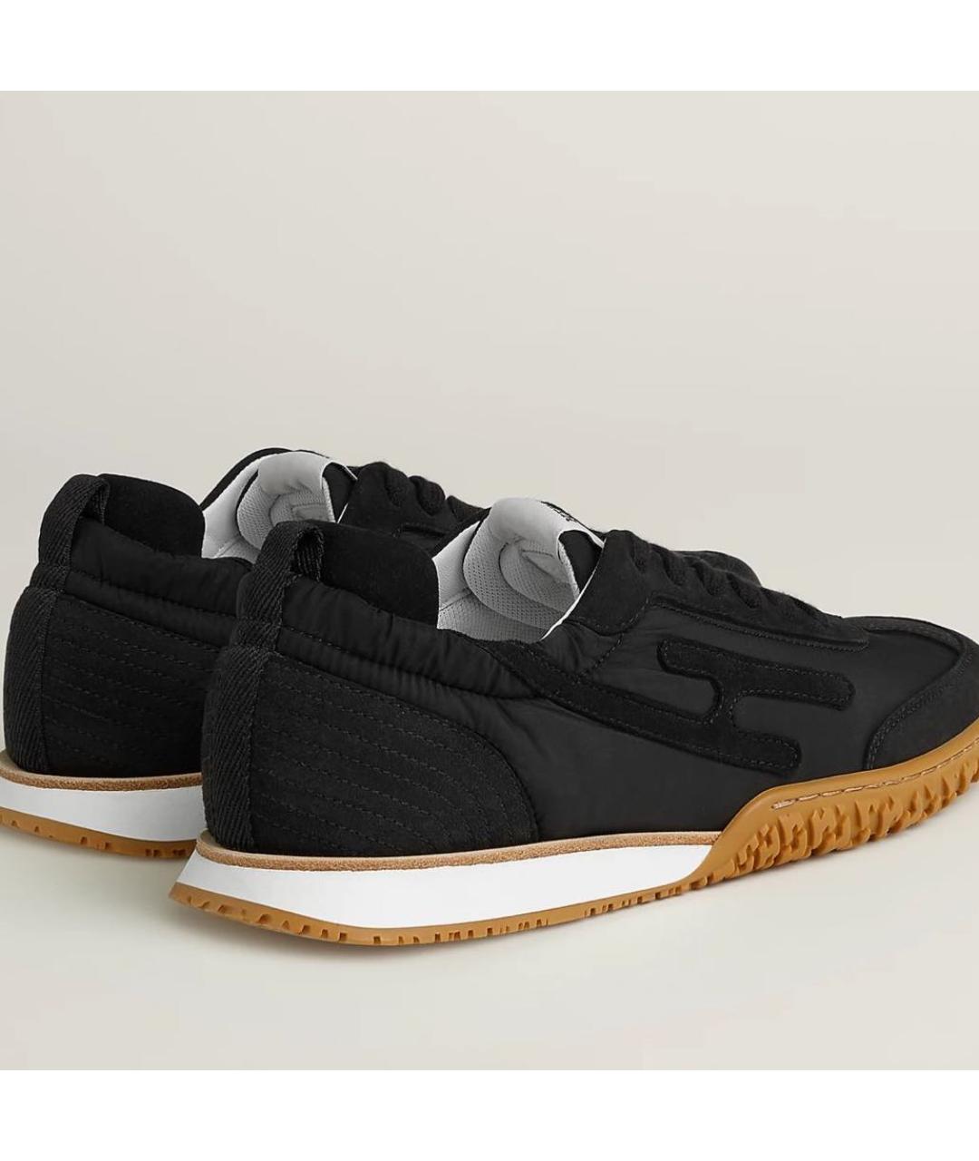 HERMES Черные замшевые кеды, фото 7