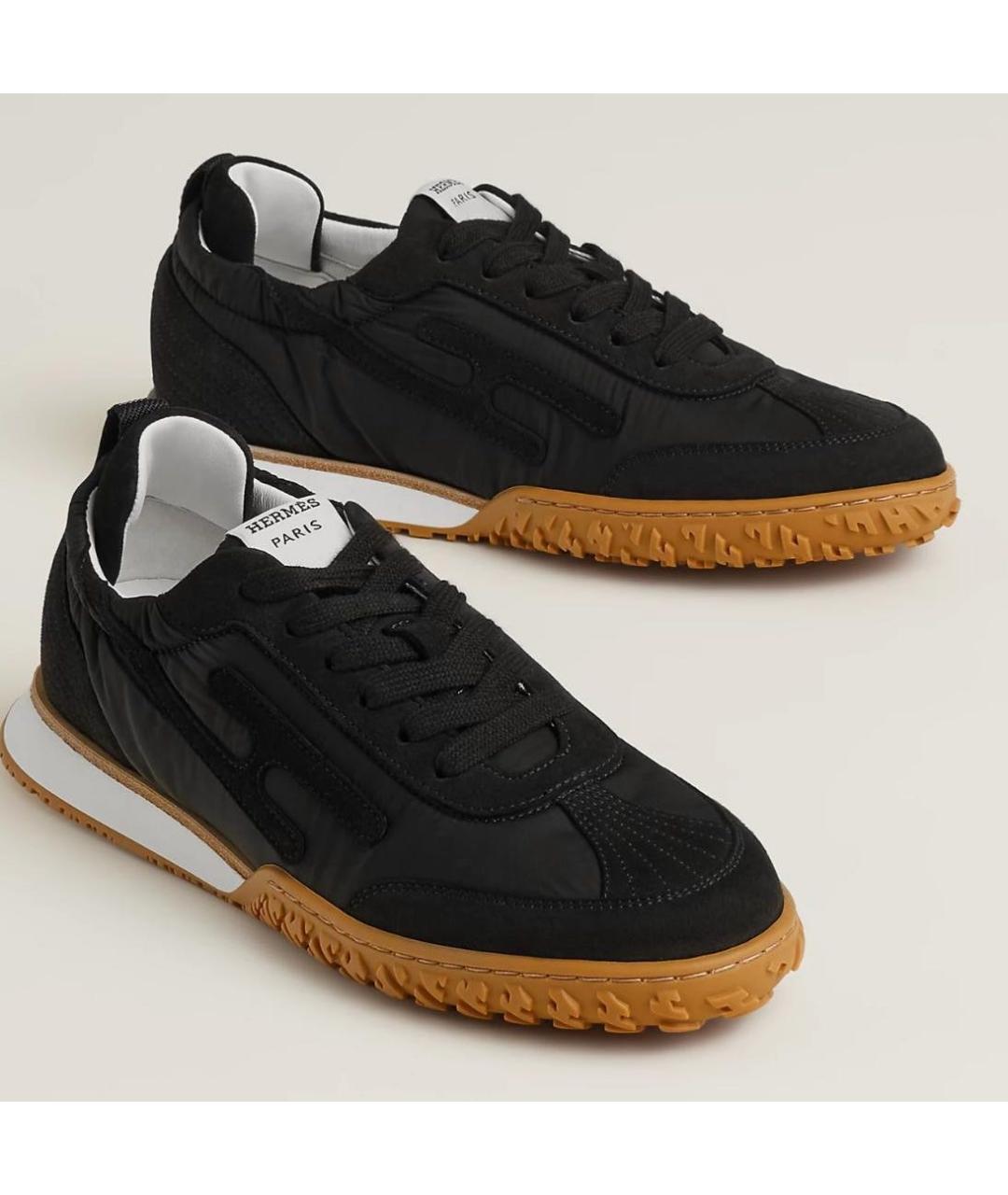 HERMES Черные замшевые кеды, фото 2