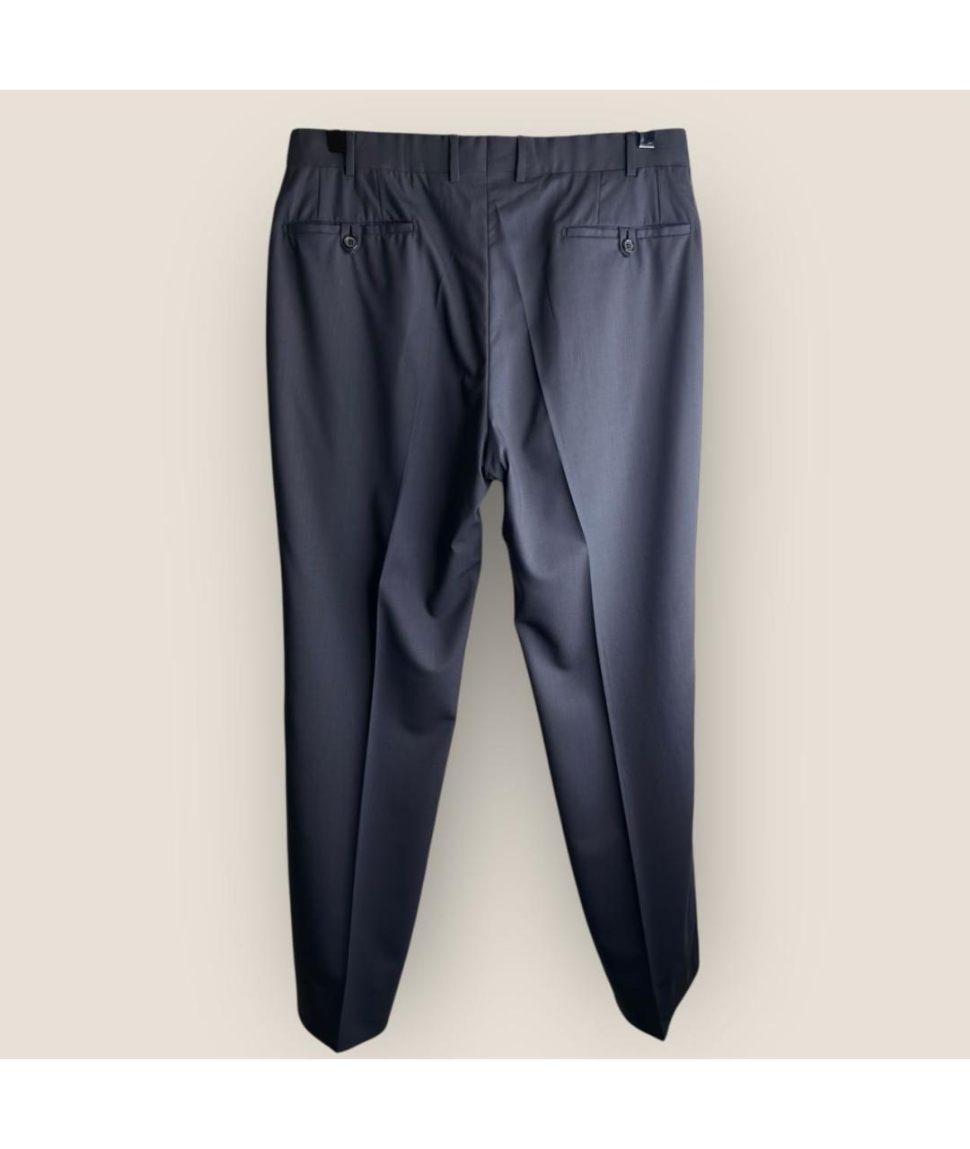 PRADA Серые шерстяные классические брюки, фото 4