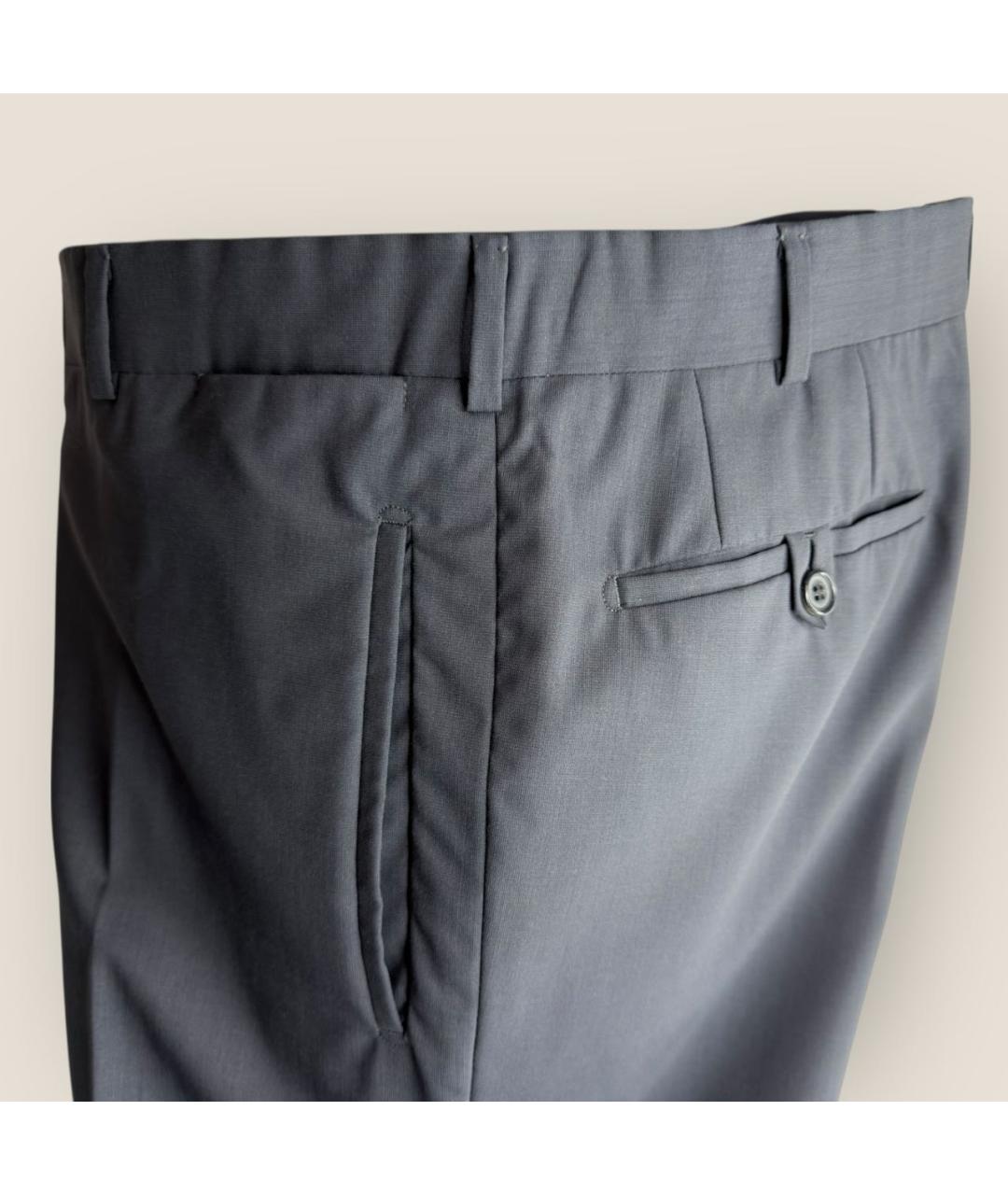 PRADA Серые шерстяные классические брюки, фото 7