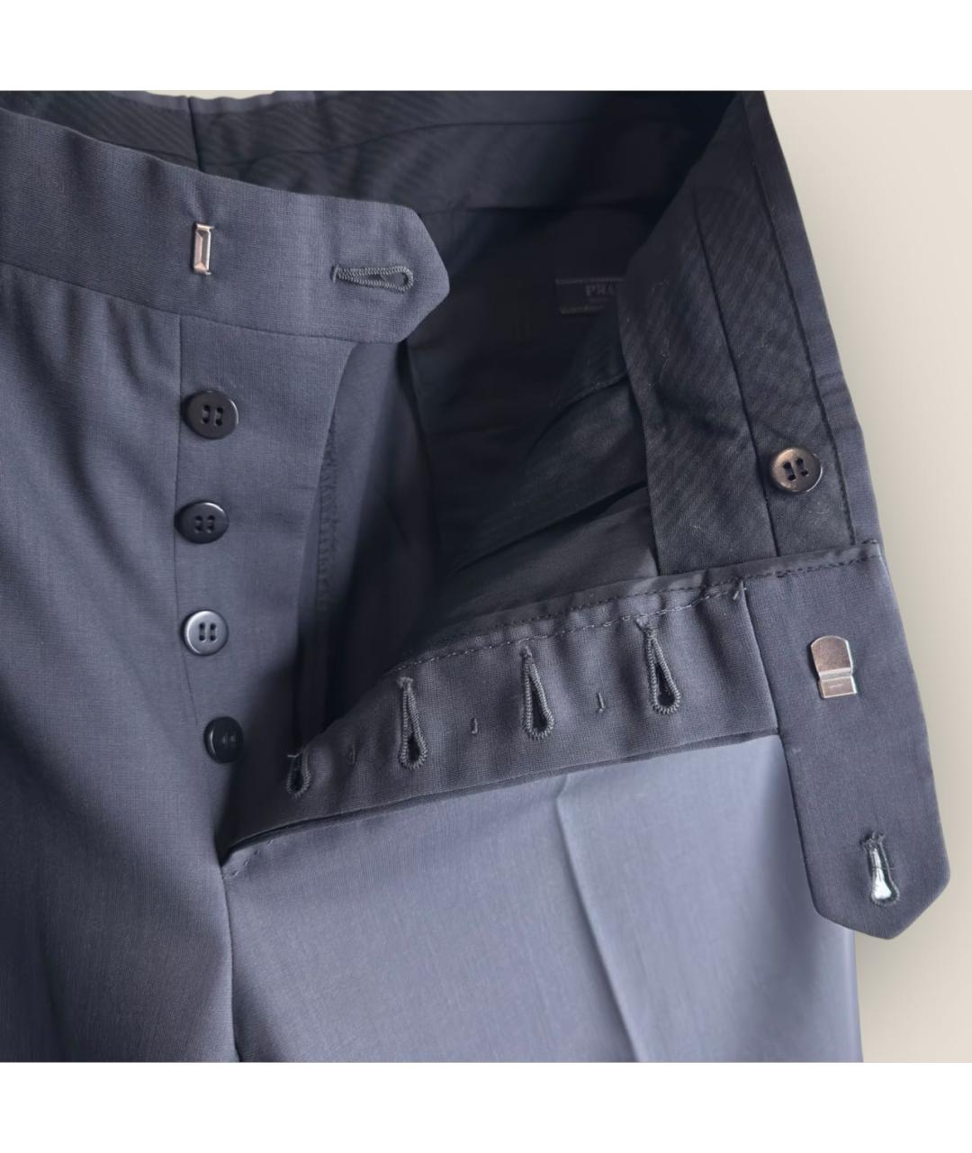 PRADA Серые шерстяные классические брюки, фото 6