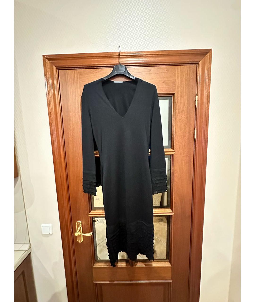 ALEXANDER MCQUEEN Антрацитовое шерстяное повседневное платье, фото 8