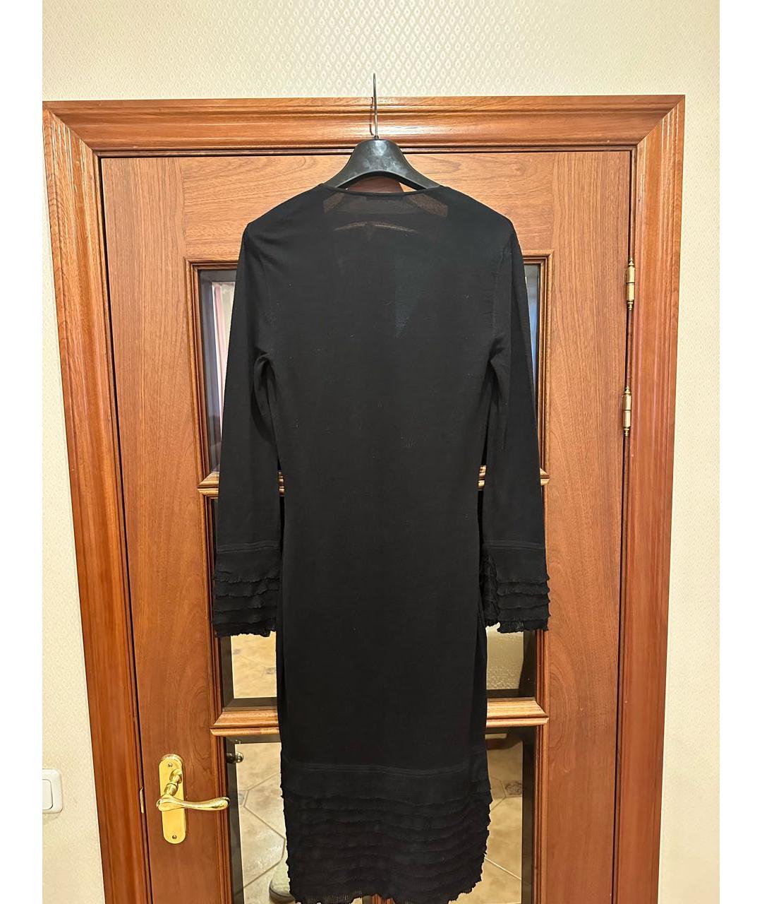 ALEXANDER MCQUEEN Антрацитовое шерстяное повседневное платье, фото 2