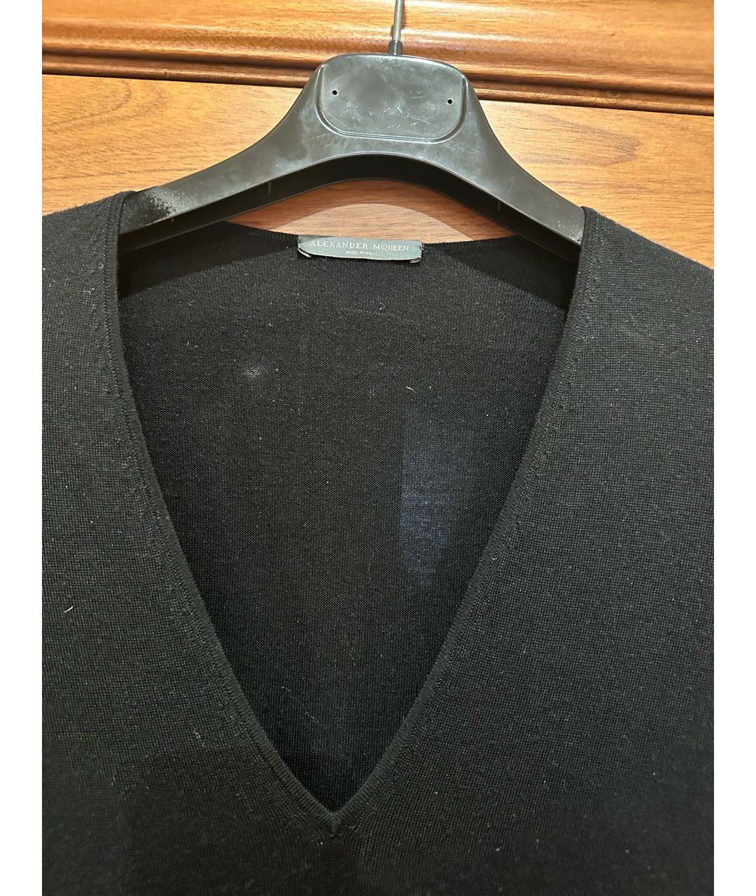 ALEXANDER MCQUEEN Антрацитовое шерстяное повседневное платье, фото 4