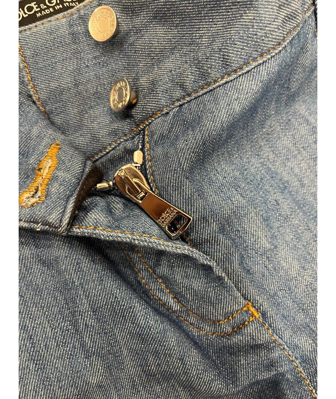 DOLCE&GABBANA Синие хлопковые джинсы клеш, фото 4