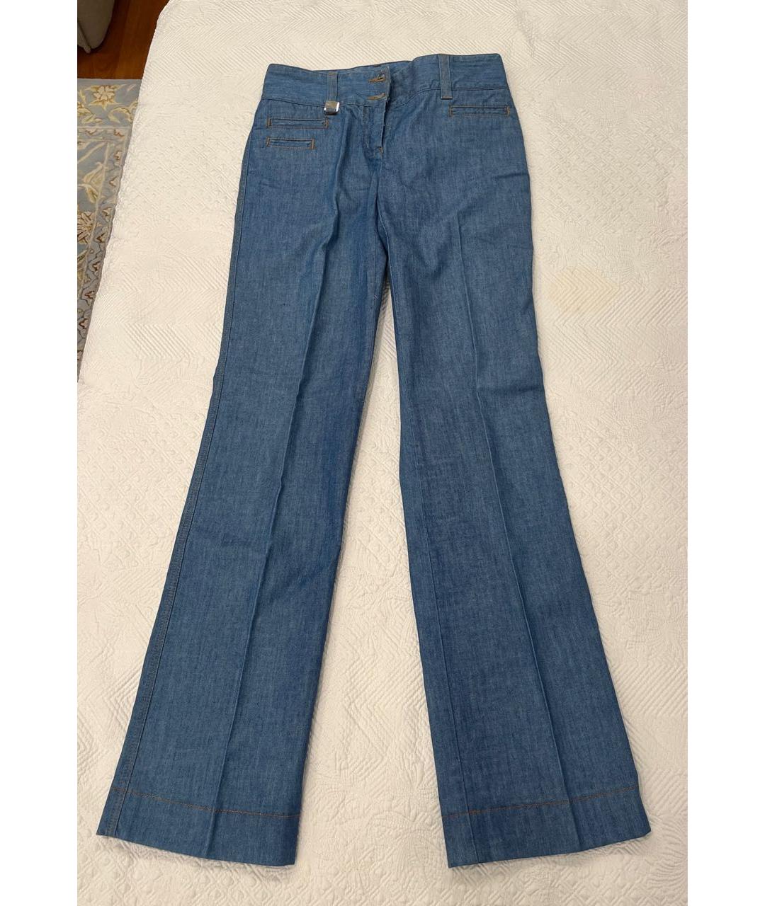 DOLCE&GABBANA Синие хлопковые джинсы клеш, фото 6