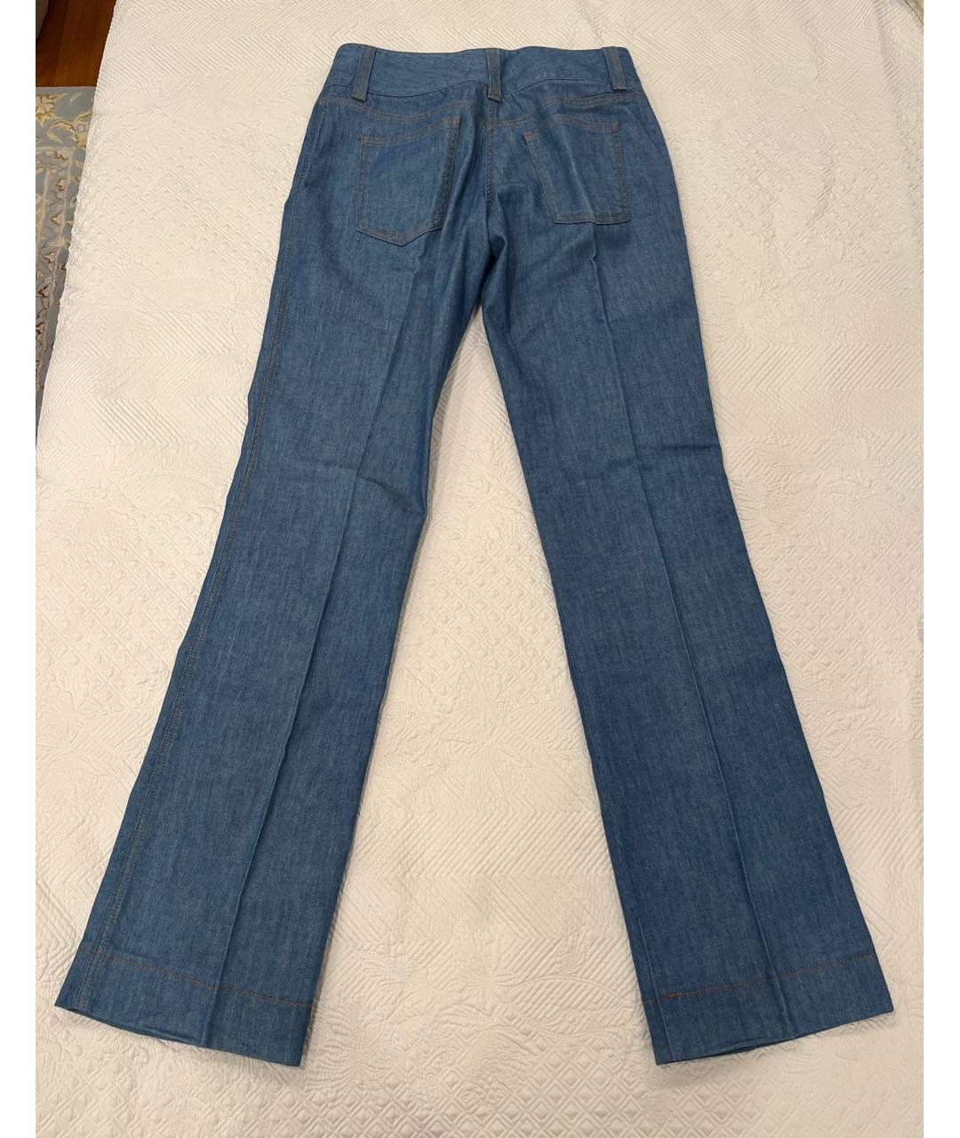 DOLCE&GABBANA Синие хлопковые джинсы клеш, фото 2