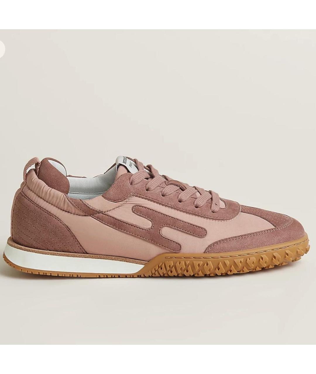 HERMES Розовые замшевые кеды, фото 3