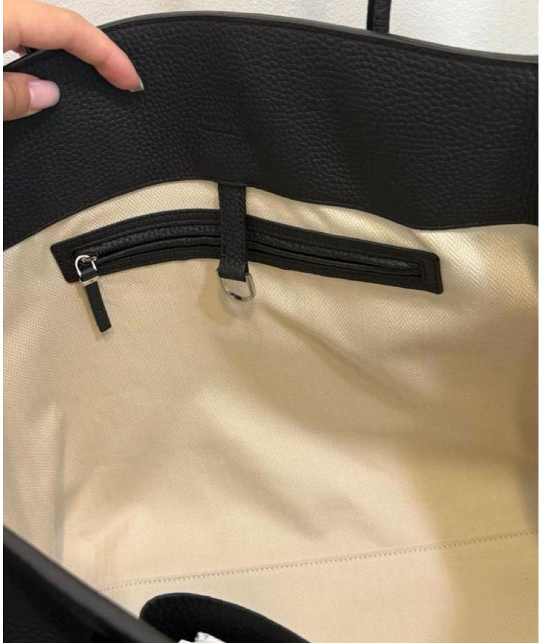 THE ROW Черная кожаная сумка через плечо, фото 6