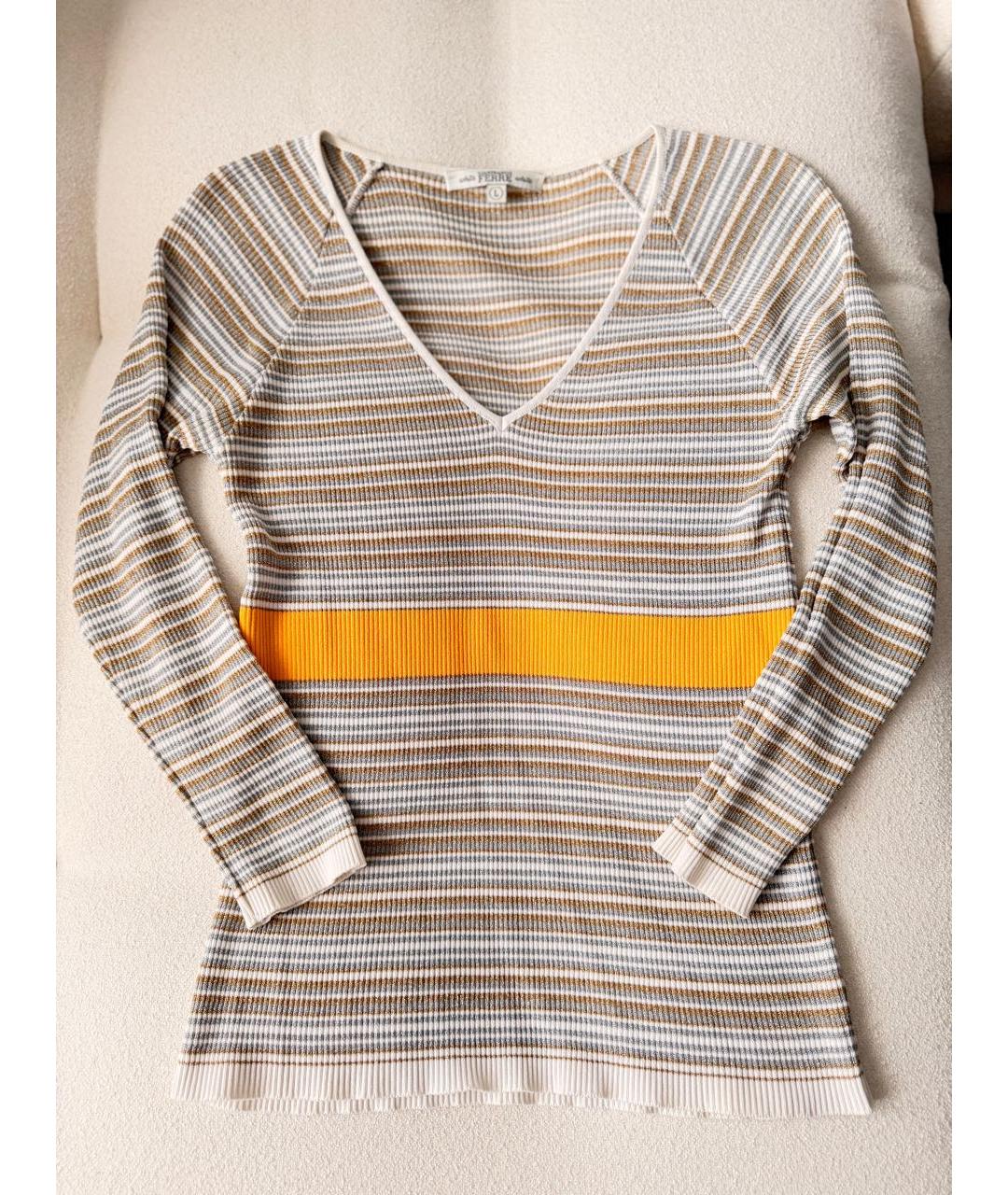 ALBERTA FERRETTI Мульти хлопко-эластановый джемпер / свитер, фото 4
