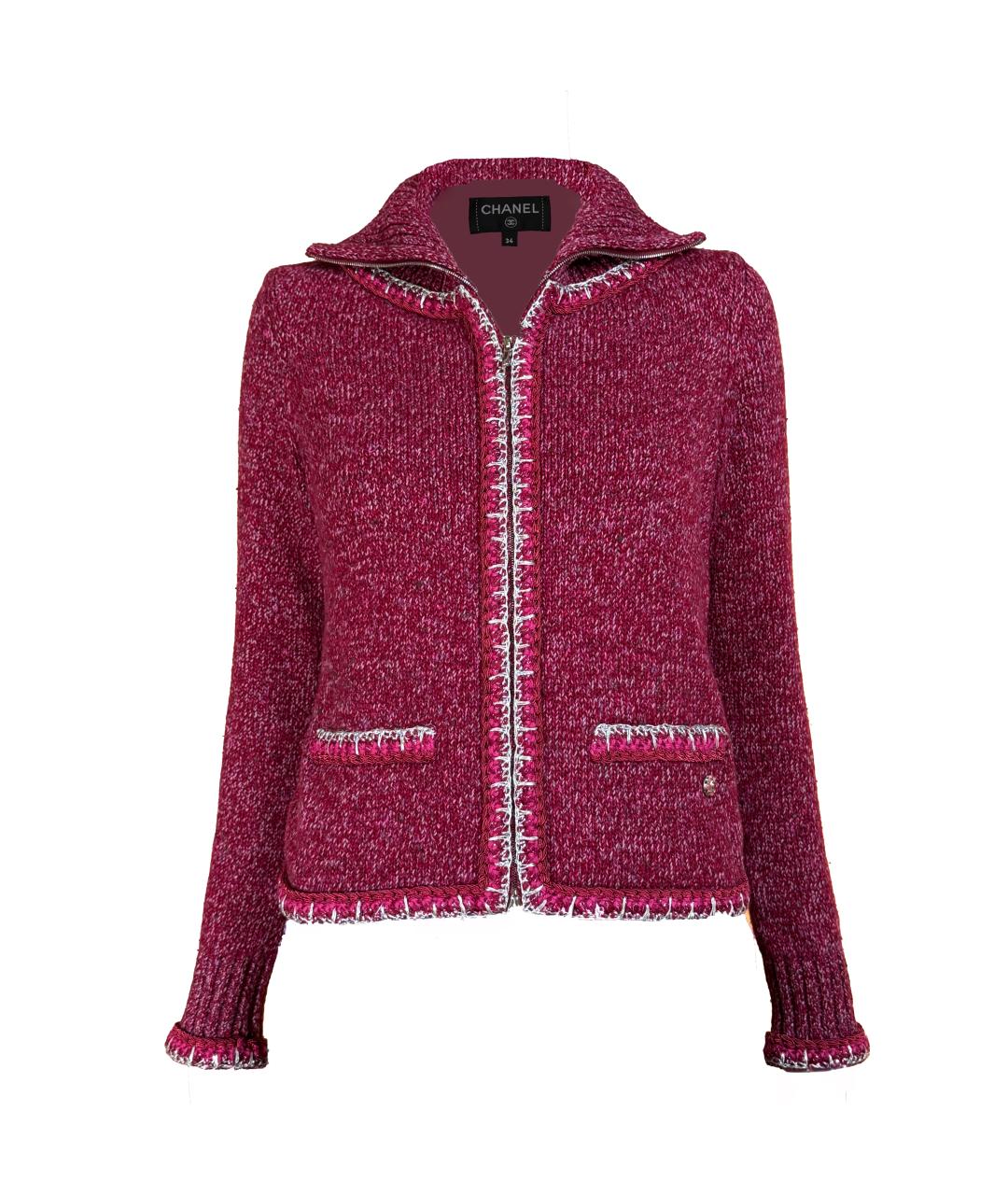 CHANEL Бордовый кашемировый кардиган, фото 1