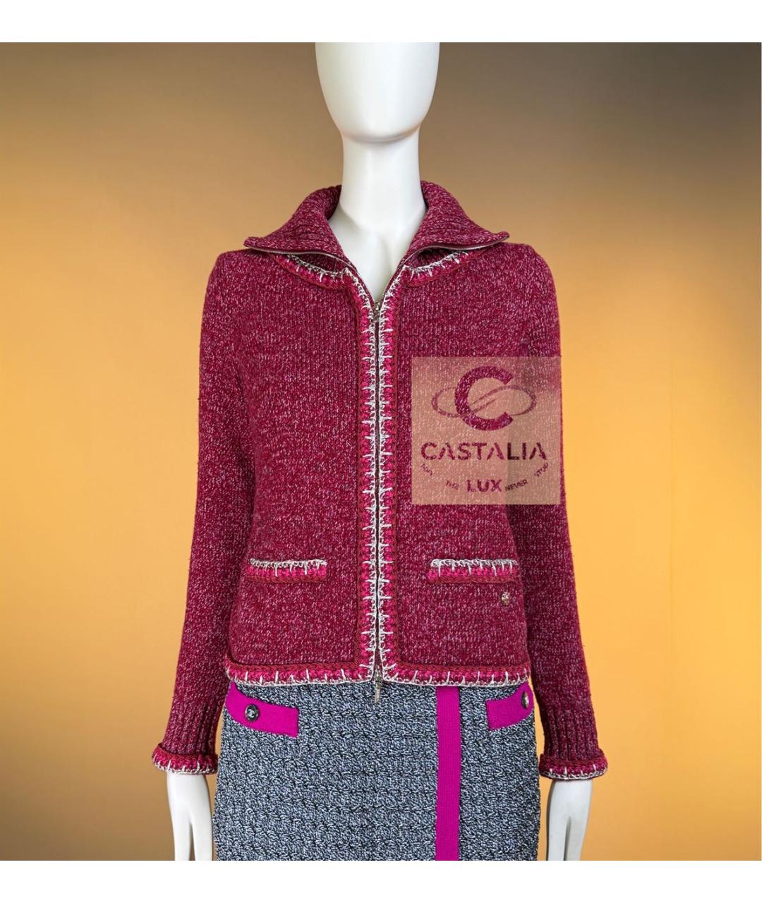 CHANEL Бордовый кашемировый кардиган, фото 5
